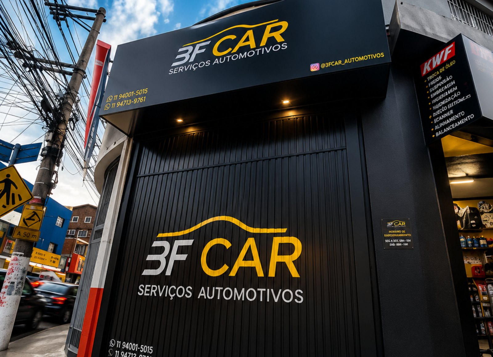 Fachada da oficina BF Car Serviços Automotivos em Barueri
